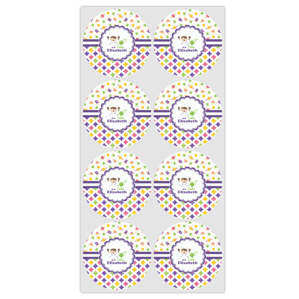 Girl's Space & Geometric Print Drink Topper - Medium - Set of 12