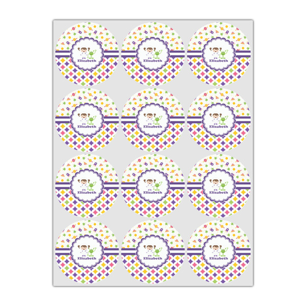 Girl's Space & Geometric Print Drink Topper - Small - Set of 12