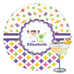 Girl's Space & Geometric Print Printed Drink Topper - 3.5" (Personalized)