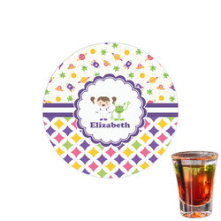 Girl's Space & Geometric Print Printed Drink Topper - 1.5" (Personalized)