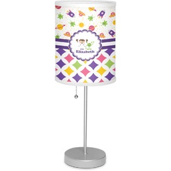 Girl's Space & Geometric Print Lamp with Drum Shade (Personalized)