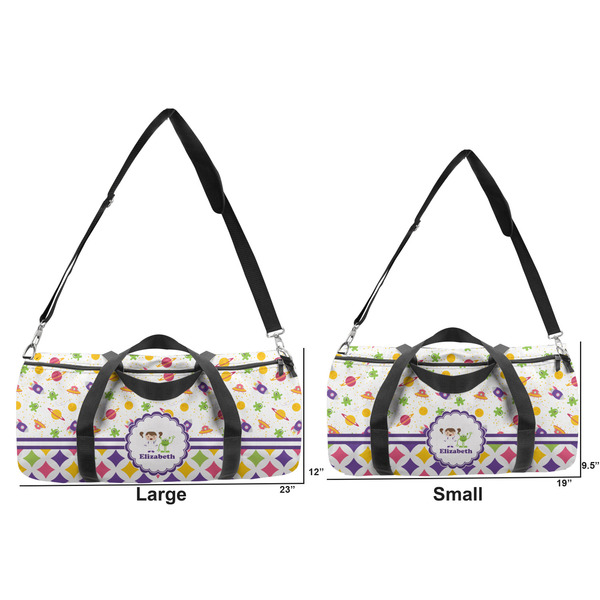 Girl's Space & Geometric Print Duffle Bag Small and Large