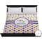Girl's Space & Geometric Print Duvet Cover - King (Personalized)