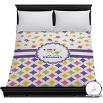 Girl's Space & Geometric Print Duvet Cover - Full / Queen (Personalized)