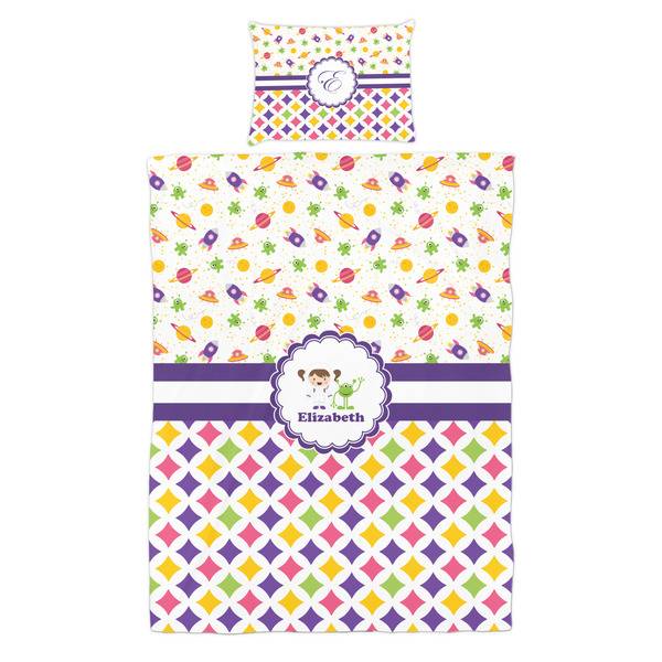 Girl's Space & Geometric Print Duvet Cover Set - Twin - Alt Approval