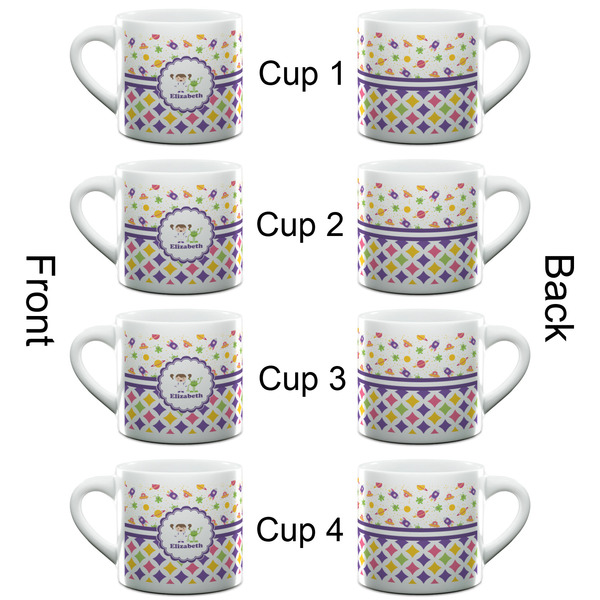 Girl's Space & Geometric Print Espresso Cup - 6oz (Double Shot Set of 4) APPROVAL