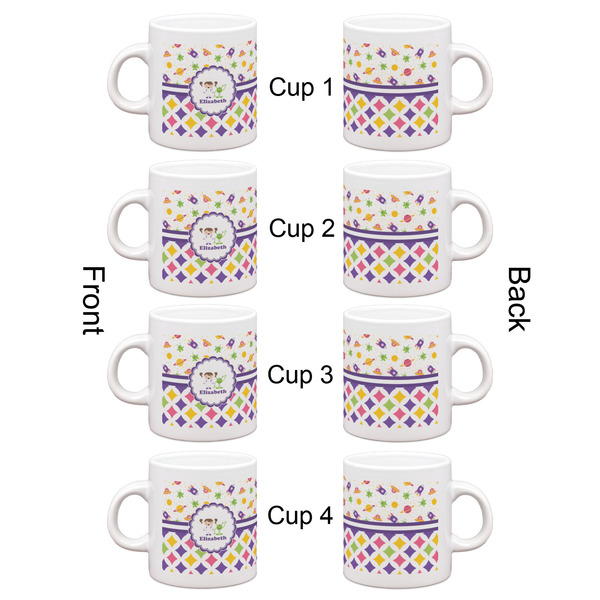 Girl's Space & Geometric Print Espresso Cup Set of 4 - Apvl