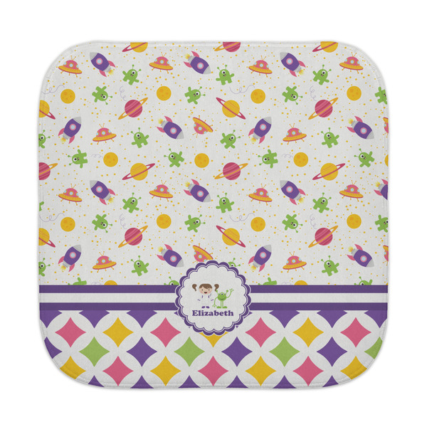 Custom Girl's Space & Geometric Print Face Towel (Personalized)