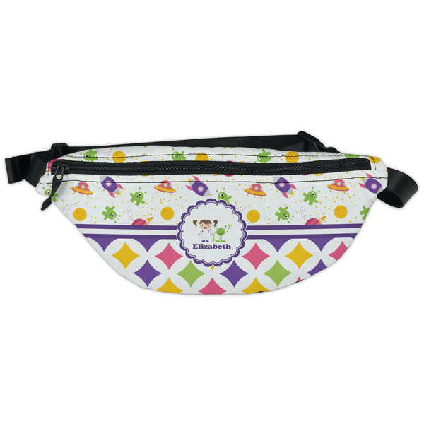 Custom Girl's Space & Geometric Print Fanny Pack - Classic Style (Personalized)
