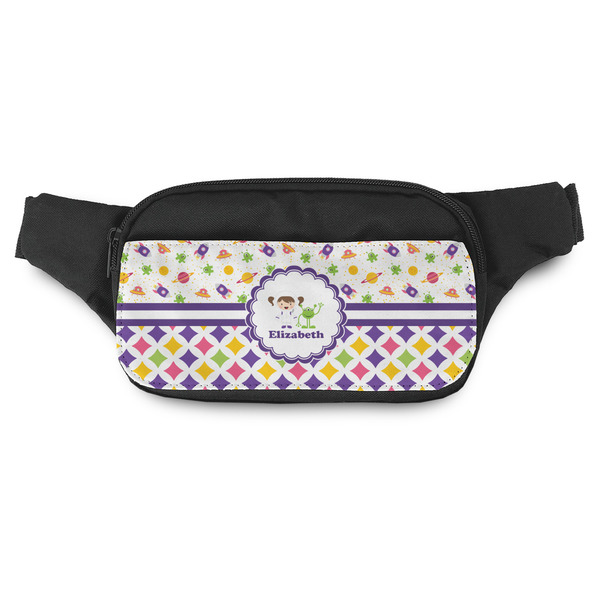 Custom Girl's Space & Geometric Print Fanny Pack - Modern Style (Personalized)
