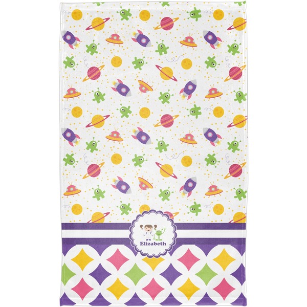 Girl's Space & Geometric Print Finger Tip Towel - Full View