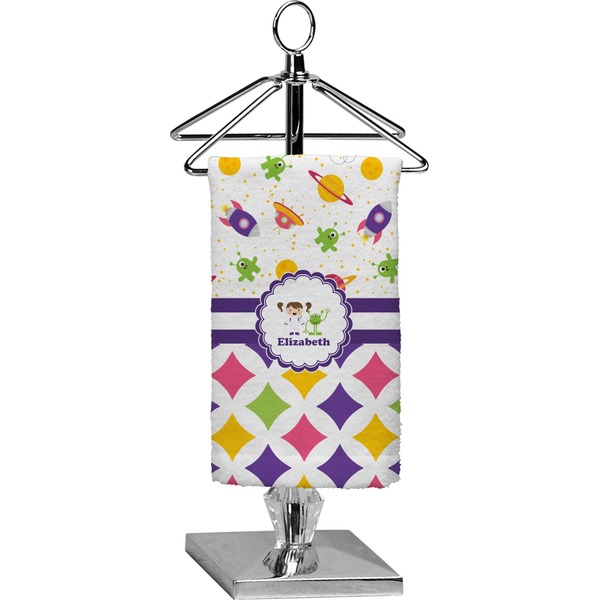Custom Girl's Space & Geometric Print Finger Tip Towel - Full Print (Personalized)