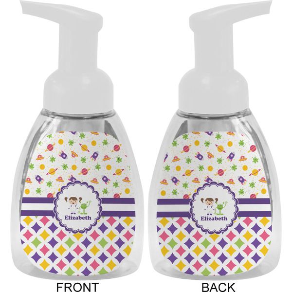 Girl's Space & Geometric Print Foam Soap Bottle Approval - White