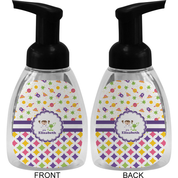 Girl's Space & Geometric Print Foam Soap Bottle (Front & Back)