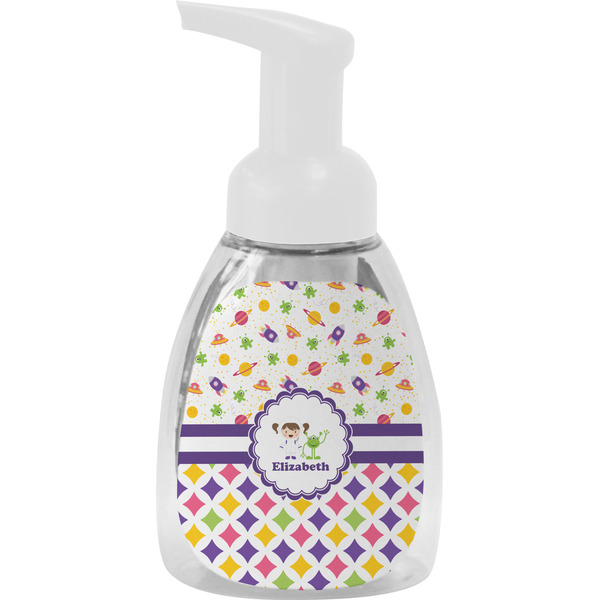 Custom Girl's Space & Geometric Print Foam Soap Bottle (Personalized)