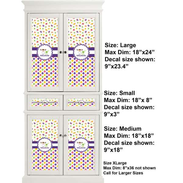 Girl's Space & Geometric Print Full Cabinet (Show Sizes)