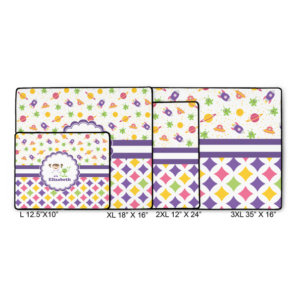 Girl's Space & Geometric Print Gaming Mats - SIZE CHART