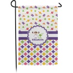 Girl's Space & Geometric Print Small Garden Flag - Double Sided w/ Name or Text