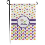 Girl's Space & Geometric Print Small Garden Flag - Double Sided w/ Name or Text