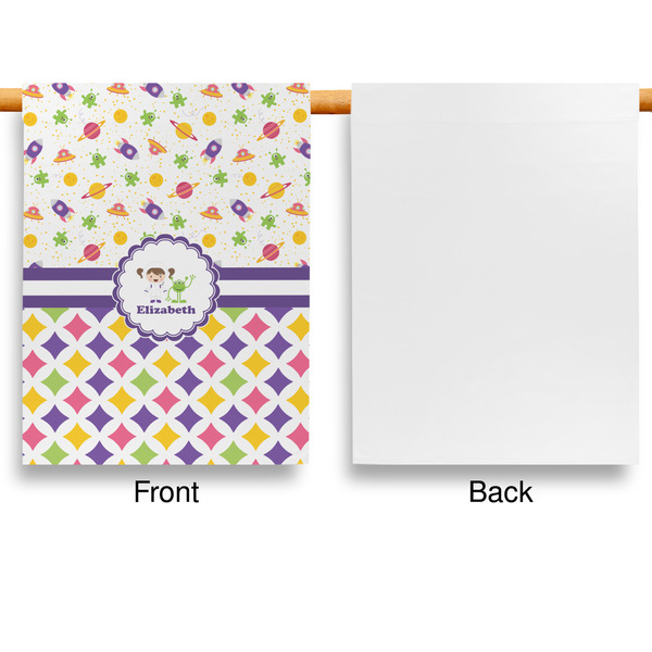 Girl's Space & Geometric Print Garden Flags - Large - Single Sided - APPROVAL