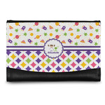 Girl's Space & Geometric Print Genuine Leather Women's Wallet - Small (Personalized)