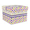 Girl's Space & Geometric Print Gift Boxes with Lid - Canvas Wrapped - Large - Front/Main