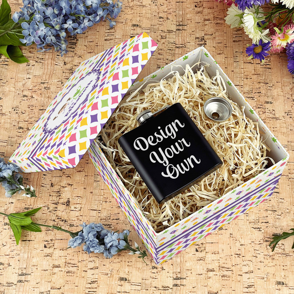 Girl's Space & Geometric Print Gift Boxes with Lid - Canvas Wrapped - Large - In Context