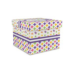 Girl's Space & Geometric Print Gift Box with Lid - Canvas Wrapped - Small (Personalized)