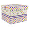 Girl's Space & Geometric Print Gift Boxes with Lid - Canvas Wrapped - X-Large - Front/Main