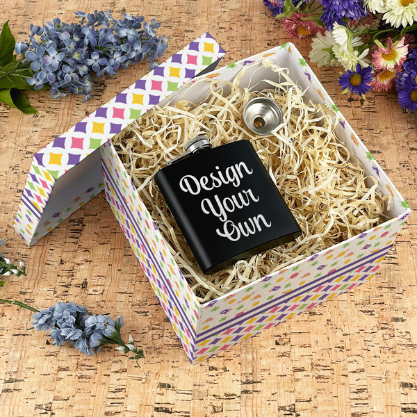 Girl's Space & Geometric Print Gift Boxes with Lid - Canvas Wrapped - X-Large - In Context