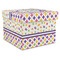 Girl's Space & Geometric Print Gift Boxes with Lid - Canvas Wrapped - XX-Large - Front/Main