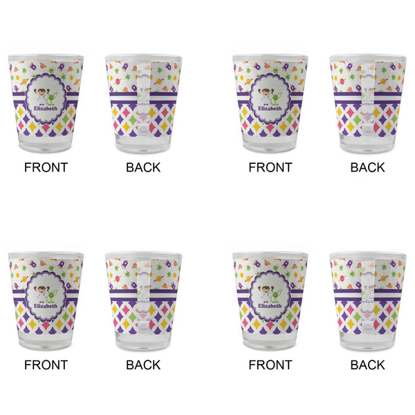 Girl's Space & Geometric Print Glass Shot Glass - Standard - Set of 4 - APPROVAL