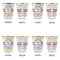 Girl's Space & Geometric Print Glass Shot Glass - with gold rim - Set of 4 - APPROVAL