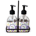 Girl's Space & Geometric Print Glass Soap & Lotion Bottles (Personalized)