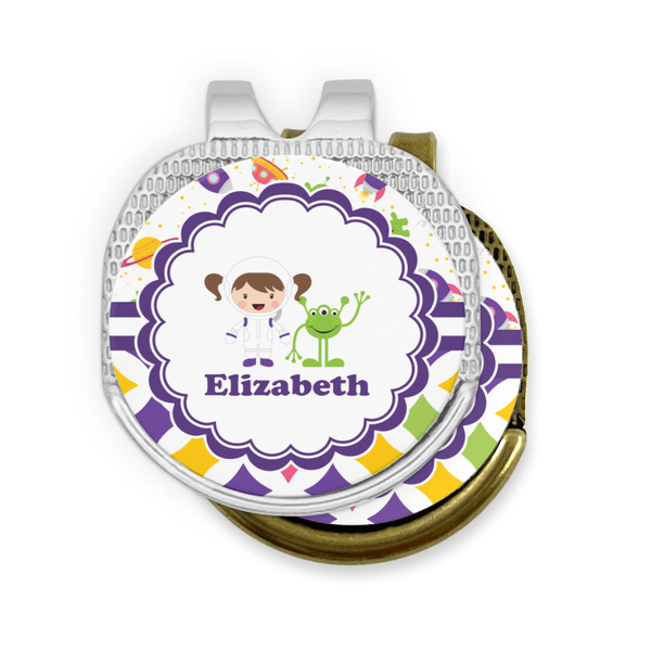 Girl's Space & Geometric Print Golf Ball Marker Hat Clip - PARENT/MAIN