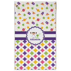 Girl's Space & Geometric Print Golf Towel - Poly-Cotton Blend w/ Name or Text