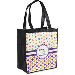 Girl's Space & Geometric Print Grocery Bag (Personalized)
