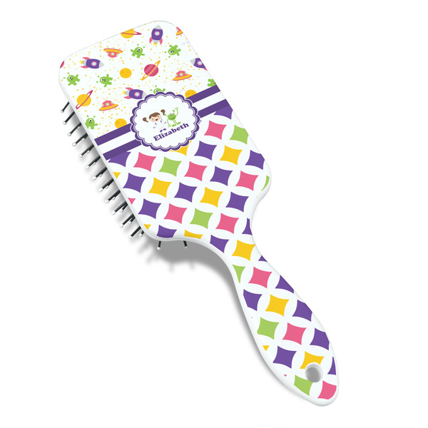 Girl's Space & Geometric Print Hair Brush - Angle View