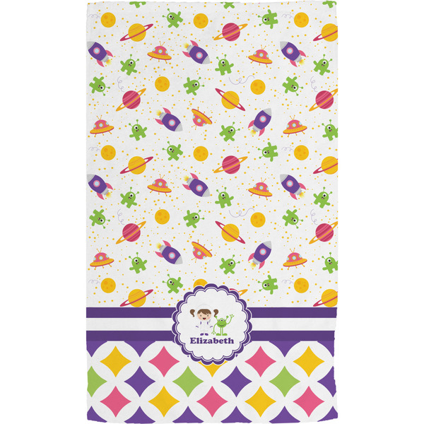 Girl's Space & Geometric Print Hand Towel (Personalized)