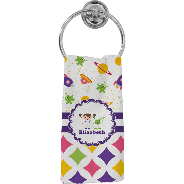 Custom Girl's Space & Geometric Print Hand Towel - Full Print (Personalized)