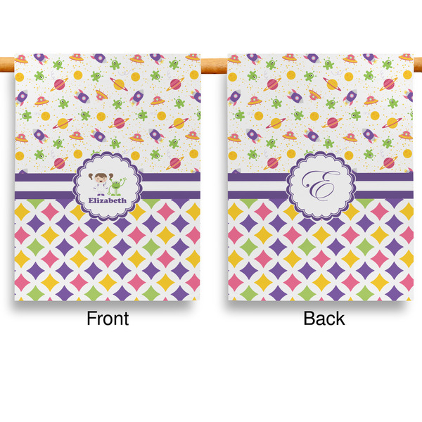 Girl's Space & Geometric Print House Flags - Double Sided - APPROVAL