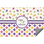 Girl's Space & Geometric Print Indoor / Outdoor Rug - 6'x8' w/ Name or Text