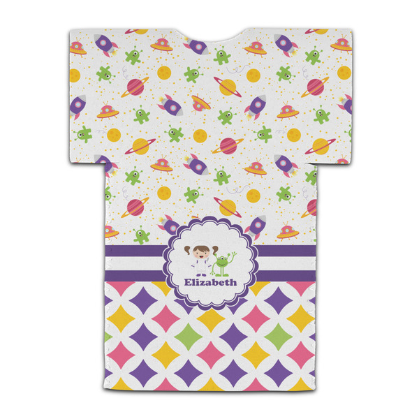 Girl's Space & Geometric Print Jersey Bottle Cooler - BACK (flat)