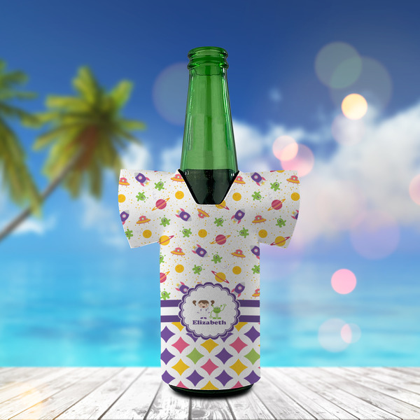 Girl's Space & Geometric Print Jersey Bottle Cooler - LIFESTYLE