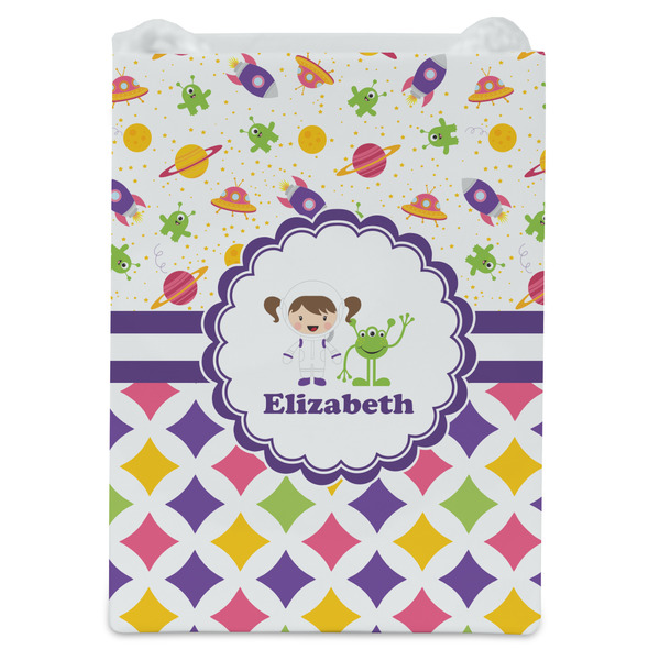Girl's Space & Geometric Print Jewelry Gift Bag - Matte - Front