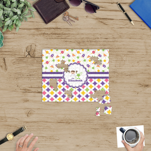 Girl's Space & Geometric Print Jigsaw Puzzle 252 Piece - In Context