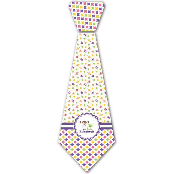 Custom Girl's Space & Geometric Print Iron On Tie - 4 Sizes w/ Name or Text