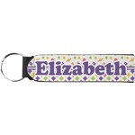 Girl's Space & Geometric Print Neoprene Keychain Fob (Personalized)