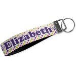 Girl's Space & Geometric Print Webbing Keychain Fob - Large (Personalized)