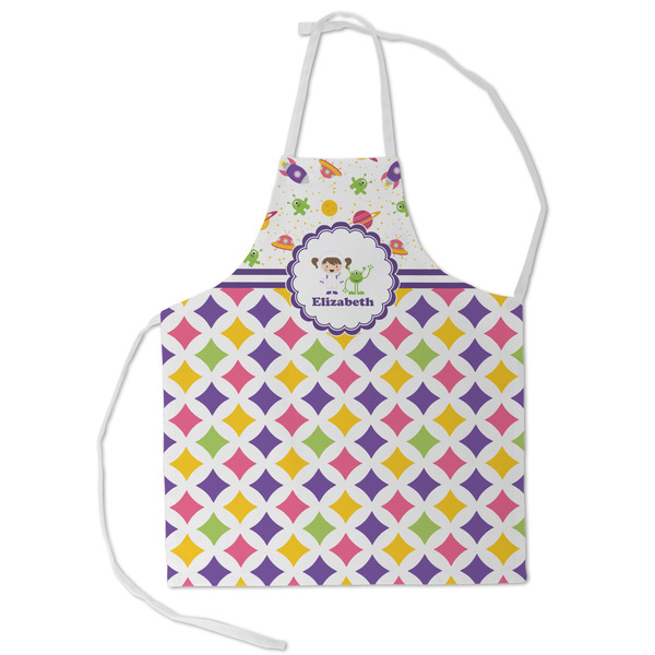 Custom Girl's Space & Geometric Print Kid's Apron - Small (Personalized)